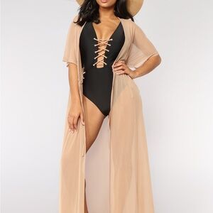 Fashion Nova Got It Covered Mesh Cover Up Nude